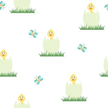 Chicken in egg pattern Stock Illustration