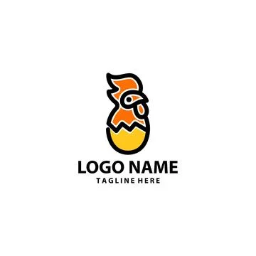 Chicken egg pin logo design vector Stock Illustration