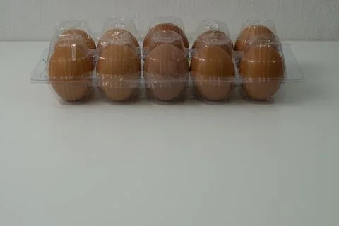 Chicken egg with plastic container on white background 31 Stock Photos