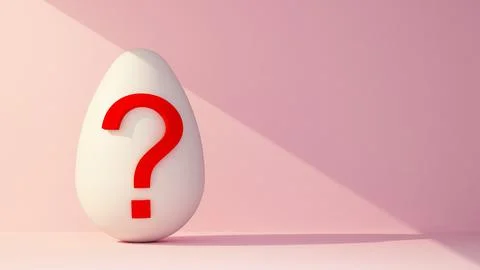 Chicken egg with a question mark Stock Illustration