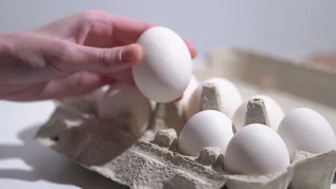 Chicken egg rotates on a white background. Stock Footage 234405937