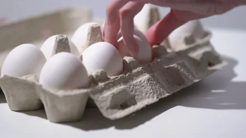 Chicken egg rotates on a white background. Stock Footage 234405987