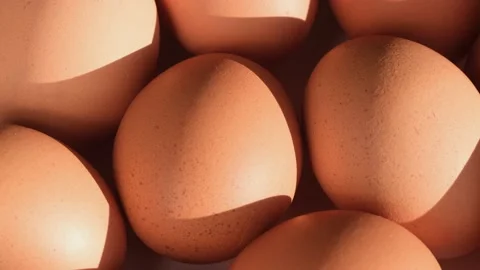 Chicken egg, rotation shot, Chicken fresh raw eggs. Many fresh raw chicken egg Stock Footage 166375526