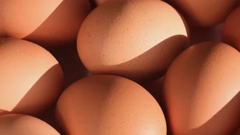 Chicken egg, rotation shot, Chicken fresh raw eggs. Many fresh raw chicken egg Stock Footage 166387396