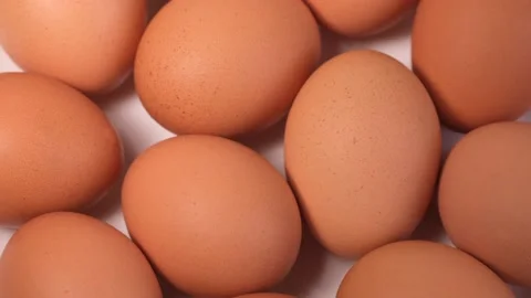 Chicken egg, rotation shot, Chicken fresh raw eggs. Many fresh raw chicken egg Stock Footage 166389785