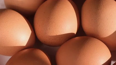 Chicken egg, rotation shot, Chicken fresh raw eggs. Many fresh raw chicken egg Stock Footage 166789728