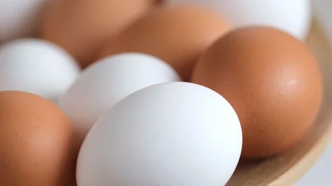 Chicken egg, rotation shot, Chicken fresh raw eggs.Healthy fresh food Stock Footage 175220514
