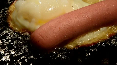 Chicken egg with sausage Stock Footage 291549089