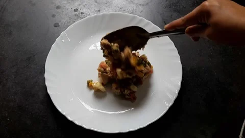 Chicken egg serving in a white plate Stock Footage 171872906