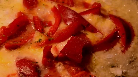 Chicken egg with sliced bell pepper Stock Footage 259106461