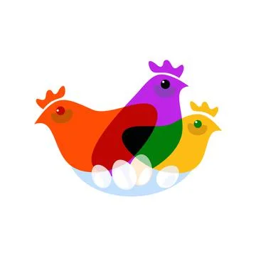 Chicken with egg vector Stock Illustration