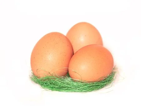 Chicken egg on a white background, Easter. Stock Photos