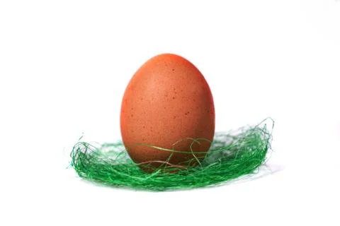 Chicken egg on a white background, Easter. Stock Photos