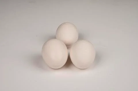 Chicken egg on white background. Not isolate Stock Photos