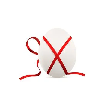 Chicken egg wrapped as gift for Easter, realistic vector illustration isolate 스톡 일러스트