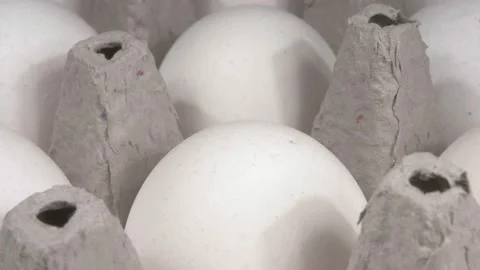 Chicken eggs in a close-up tray. 스톡 동영상 145155708