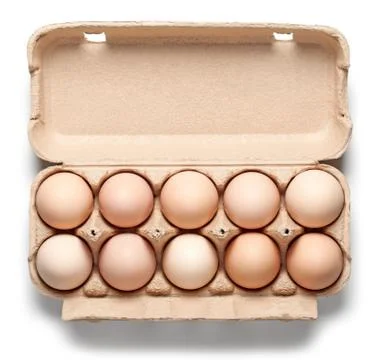 Chicken Eggs in Container Stock Photos