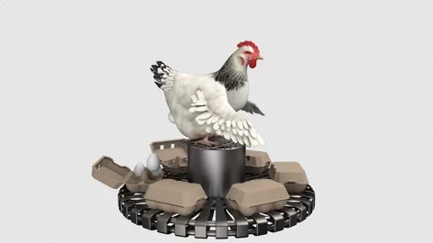 Chicken eggs conveyor - 3d render looped with alpha channel. Stock Footage 261838601