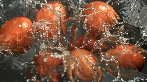 Chicken eggs fall into the pot. Filmed on a high-speed camera at 1000 fps. Stock Footage 322787413
