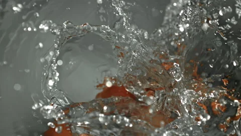 Chicken eggs fall into the pot. Filmed on a high-speed camera at 1000 fps. Stock Footage 322819094