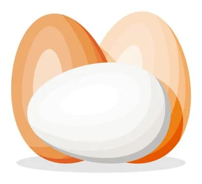 Chicken eggs isolated on white background. Stock Illustration