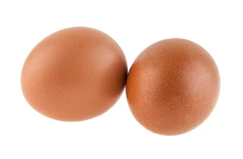 Chicken eggs isolated on white background Stock Photos