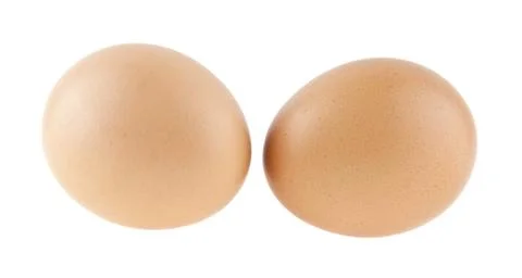 Chicken eggs isolated on a white background Foto stock