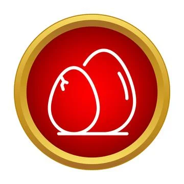 Chicken eggs outline icon with broken shell 库存插图