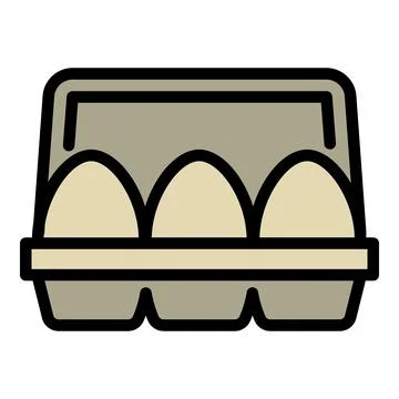 Chicken eggs pack icon, outline style Stock Illustration
