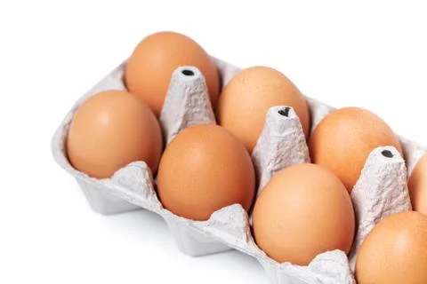 Chicken eggs in the package Stock Photos