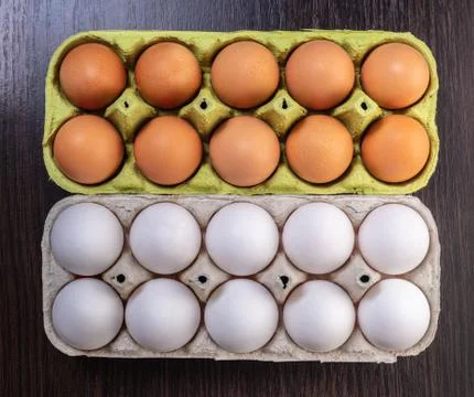 Chicken eggs in a package Stock Photos