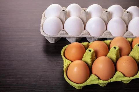 Chicken eggs in a package Stock Photos