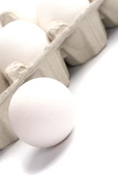 Chicken eggs in packing Stock Photos
