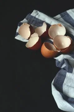 Chicken eggs on the table Stock Photos