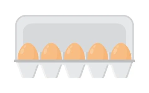 Chicken eggs in a tray Stock Illustration