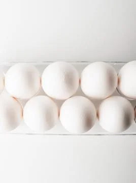 Chicken eggs  on a white background Stock Photos