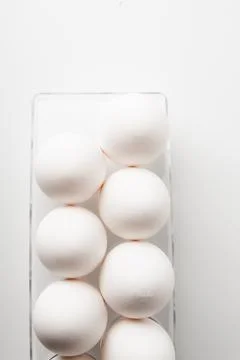 Chicken eggs  on a white background Stock Photos