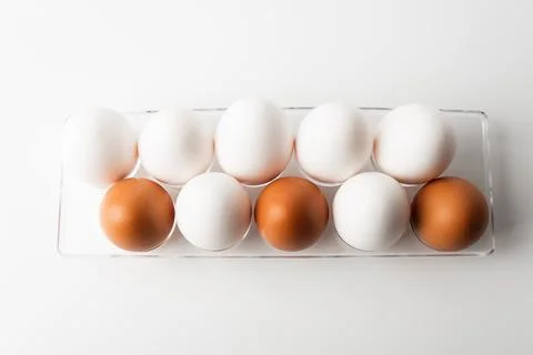 Chicken eggs  on a white background Stock Photos