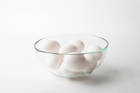 Chicken eggs  on a white background Stock Photos