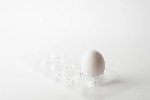 Chicken eggs  on a white background Stock Photos