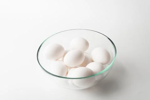 Chicken eggs  on a white background Stock Photos