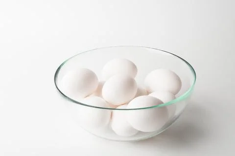 Chicken eggs  on a white background Stock Photos