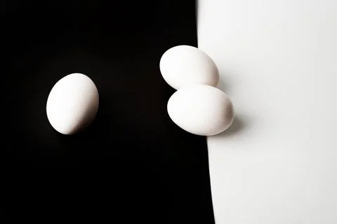 Chicken eggs  on a white background Stock Photos