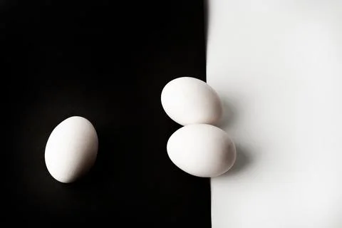 Chicken eggs  on a white background Stock Photos