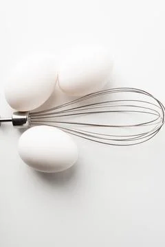 Chicken eggs  on a white background Stock Photos