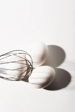 Chicken eggs  on a white background Stock Photos