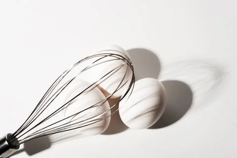 Chicken eggs  on a white background Stock Photos