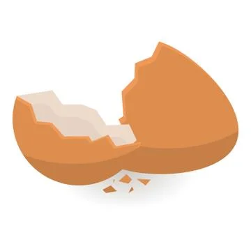 Chicken eggshell icon, isometric style Stockillustratie