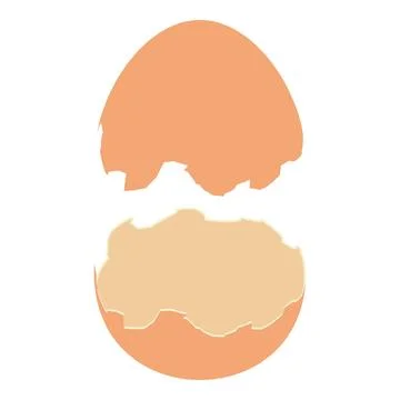 Chicken eggshell icon, isometric style Stock Illustration