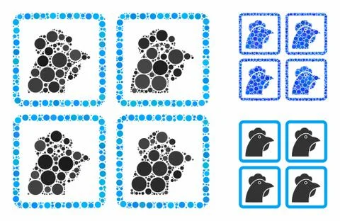 Chicken factory Composition Icon of Circle Dots Stock Illustration